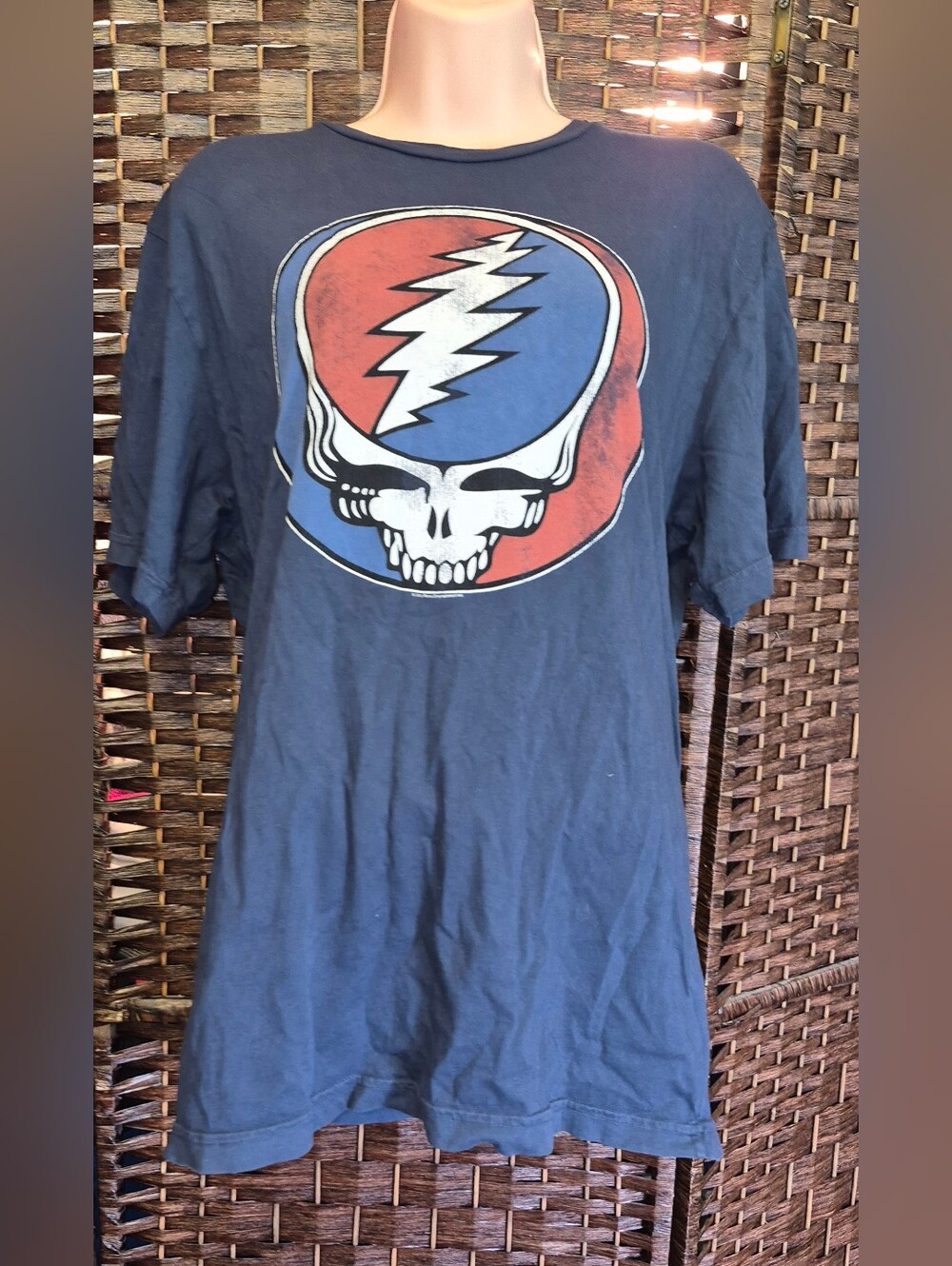 Men’s Chaser 2010 Classic Blue Grateful Dead T-Shirt Size XL Steal Your Face USA